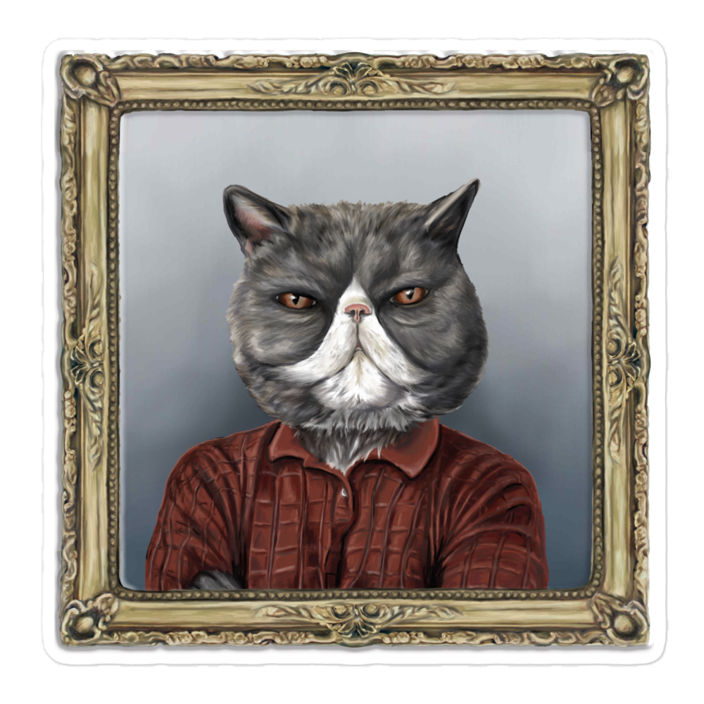 Nick Offerman Cat Doppelganger Sticker