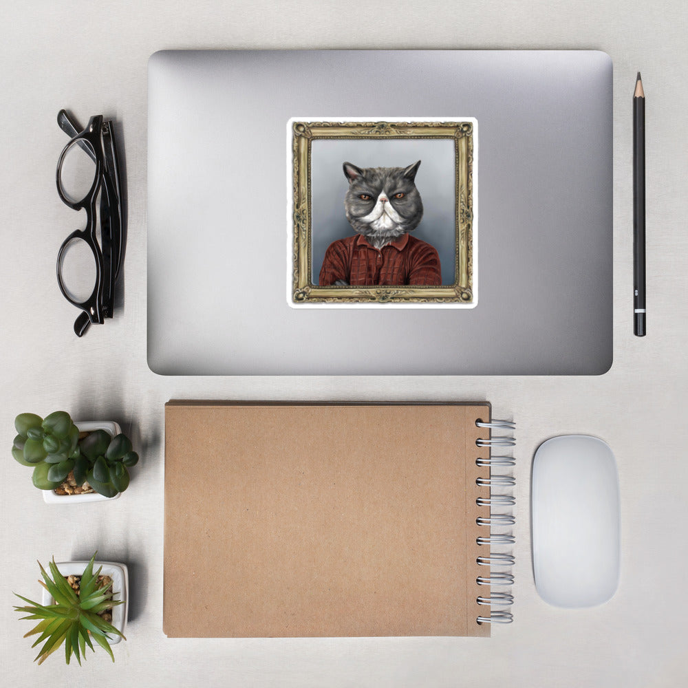 Nick Offerman Cat Doppelganger Sticker