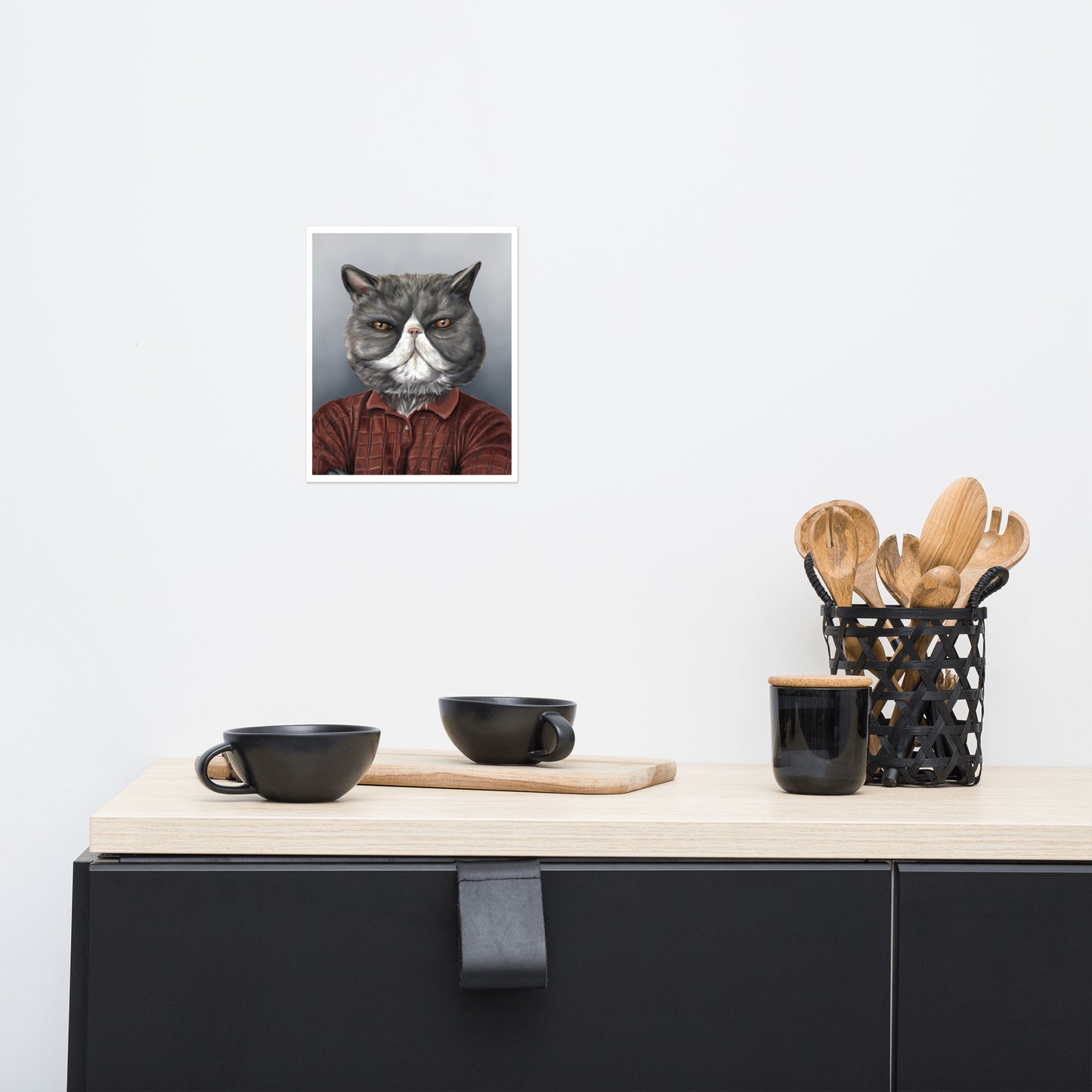 Nick Offerman Parks and Rec Cat Doppelganger Print, 8"x10"