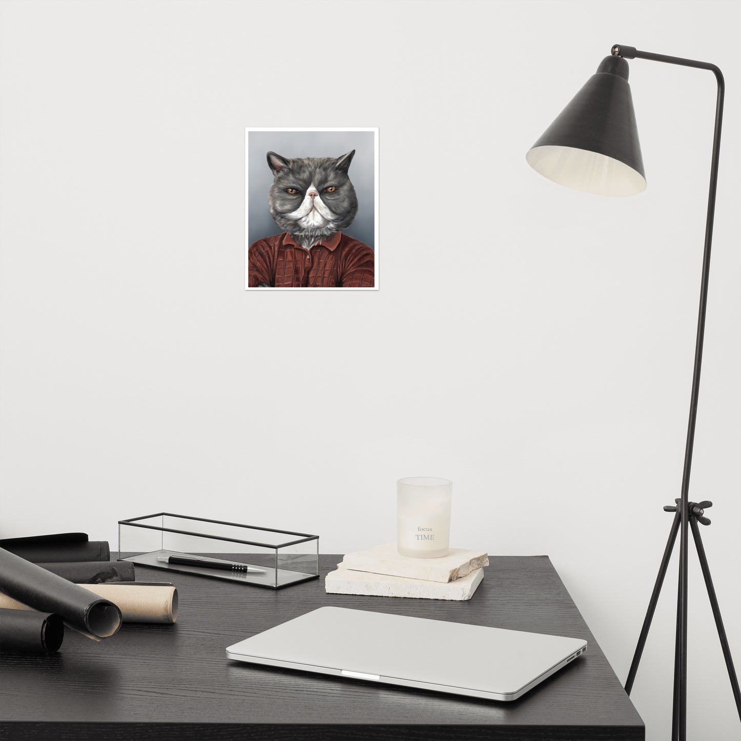 Nick Offerman Parks and Rec Cat Doppelganger Print, 8"x10"