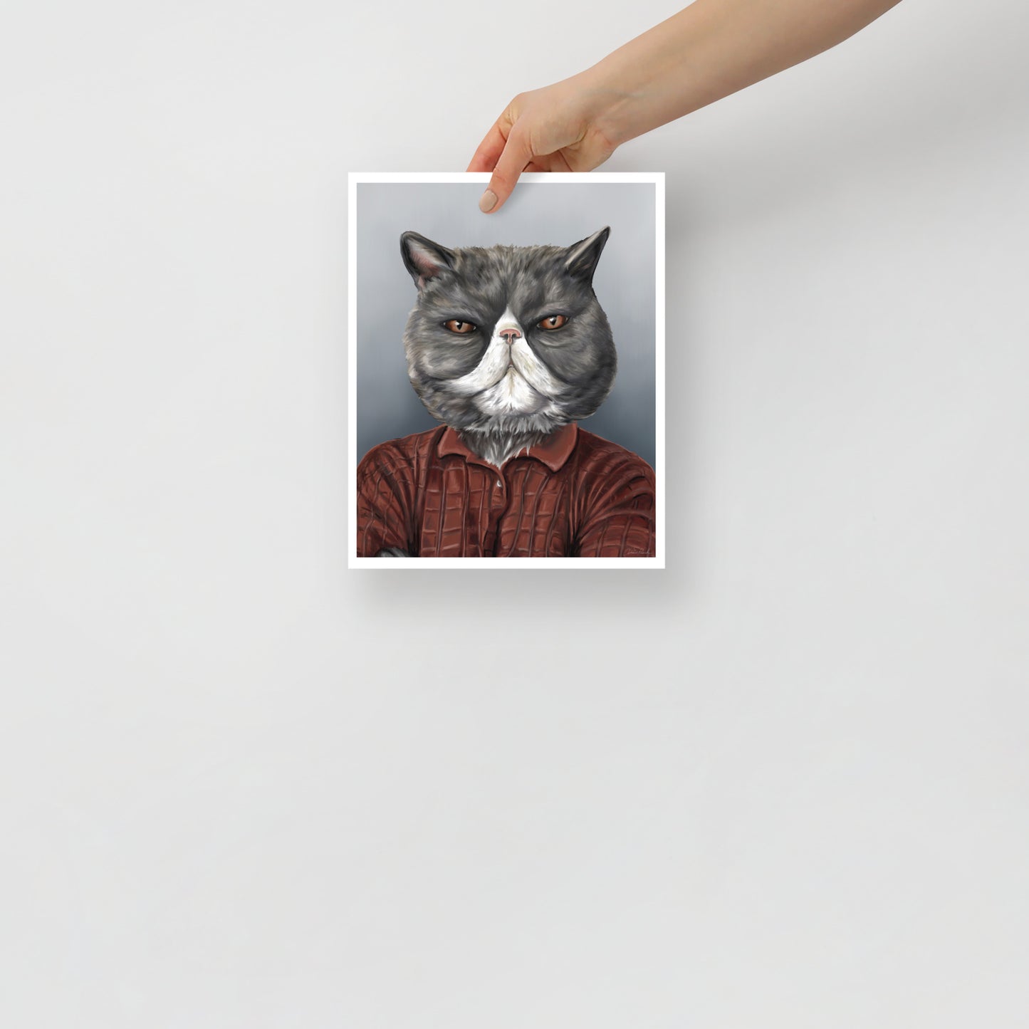Nick Offerman Parks and Rec Cat Doppelganger Print, 8"x10"